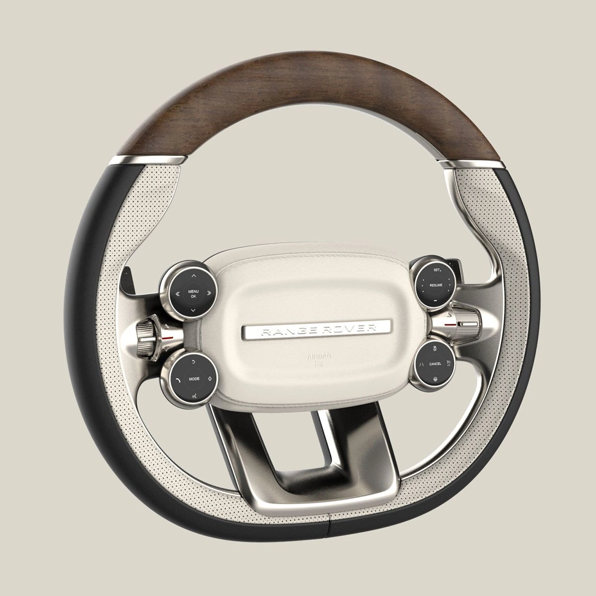 Wood and Metal Steering Wheel for Range Roverthumbnail 